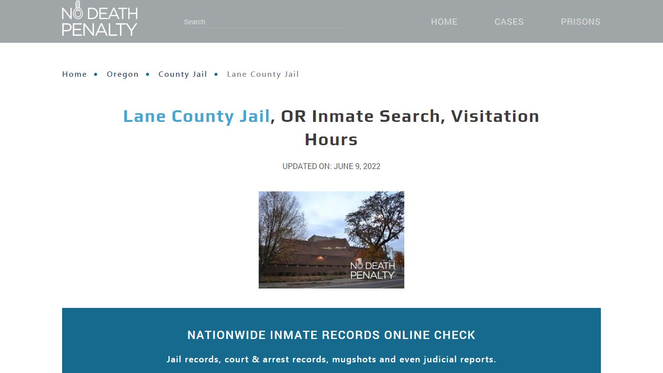Lane County Jail, OR Inmate Search, Visitation Hours