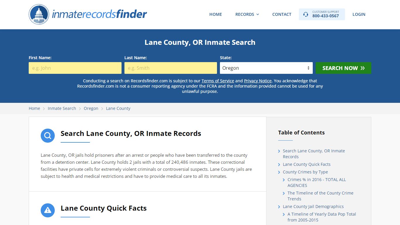 Lane County, OR Inmate Lookup & Jail Records Online